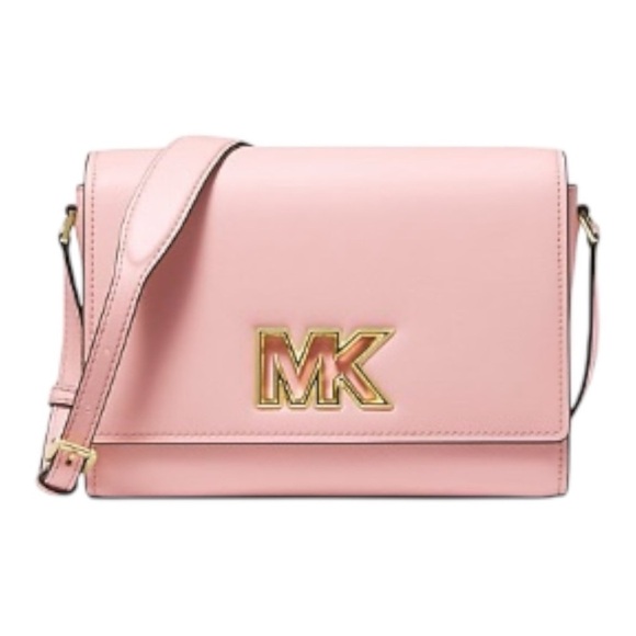 MICHAEL MICHAEL KORS Mimi MediumLeather Messenger Crossbody Bag Powder Blush